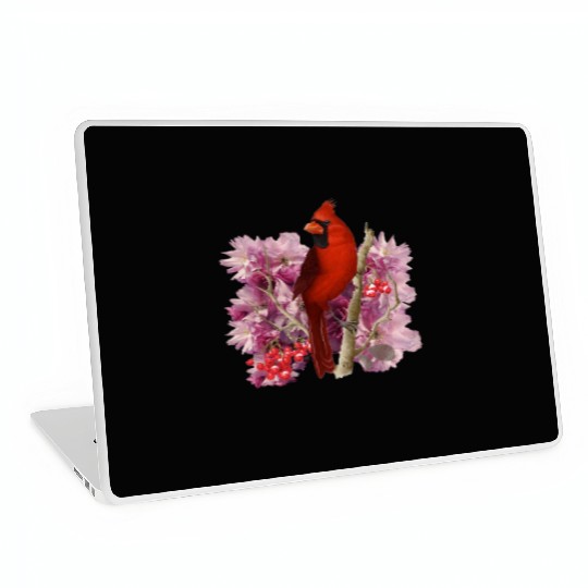 Funny Red Cardinal Bird Ornament Christmas Gifts Laptop Skins