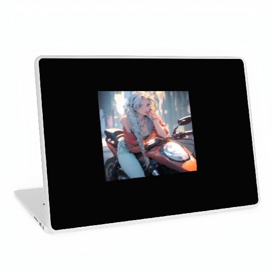 Cool Biker Chick Laptop Skins