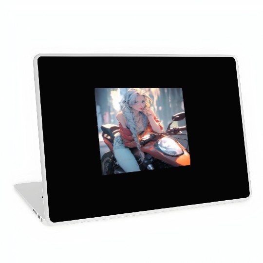 Cool Biker Chick Laptop Skins