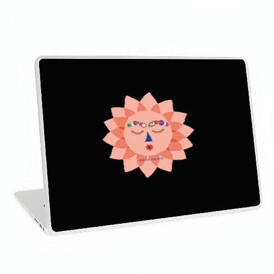 Colorful Cute Funny Sun Frida Kahlo Portrait Viva Laptop Skins