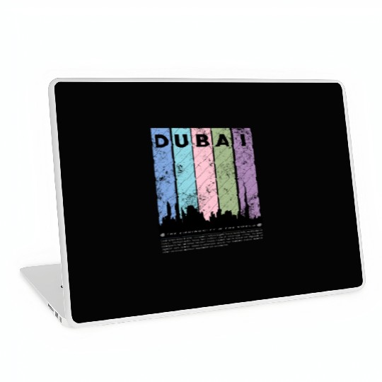 Black Colorful Dubai The Leading City in the World Laptop Skins