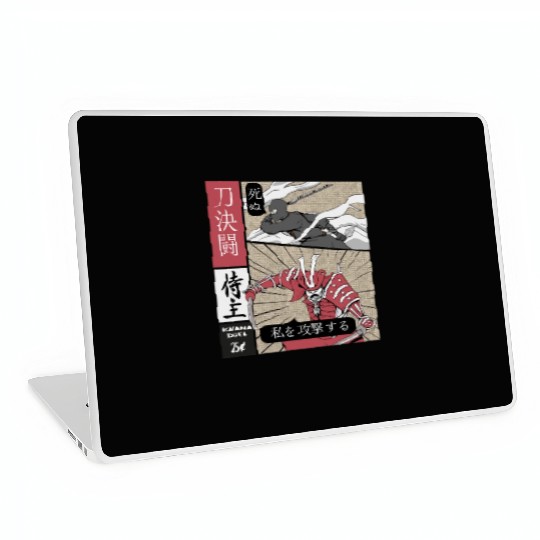 Samurai Vs shinobi Warrior Comic Strip style Laptop Skins