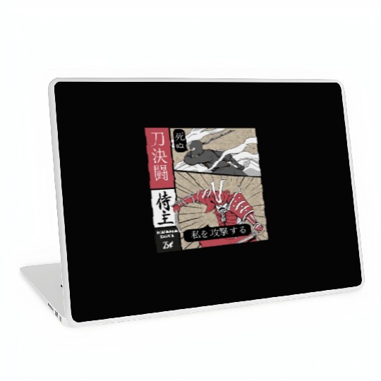 Samurai Vs shinobi Warrior Comic Strip style Laptop Skins