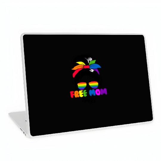 Free Mom Hugs Womens Messy Bun LGBTQ Free Mom Hugs Laptop Skins