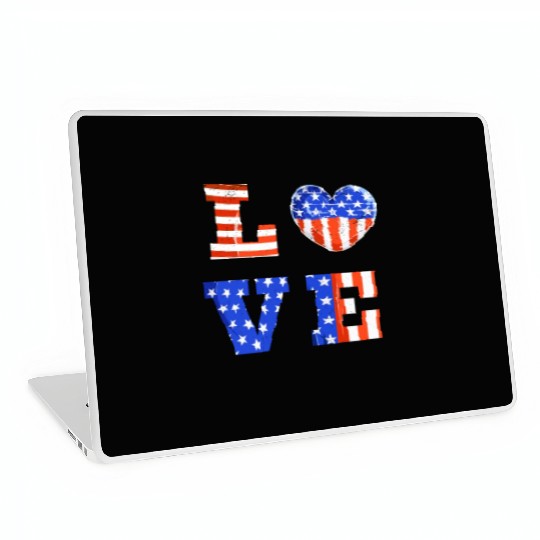LOVE America Independence Day USA Patriots Laptop Skins