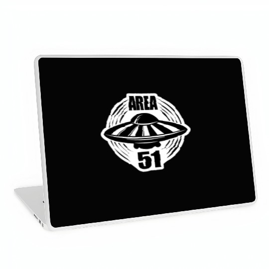 Area 51 Black Flying Saucer Laptop Skins
