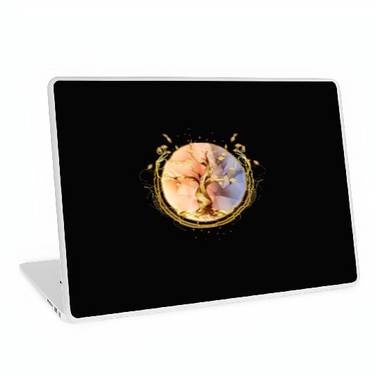 magic amulet, golden tree of life symbol Laptop Skins
