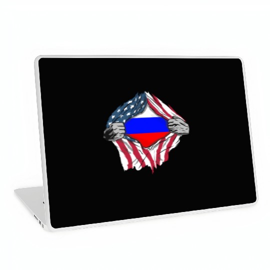 Russian American Blood Inside Me Country Flags Laptop Skins