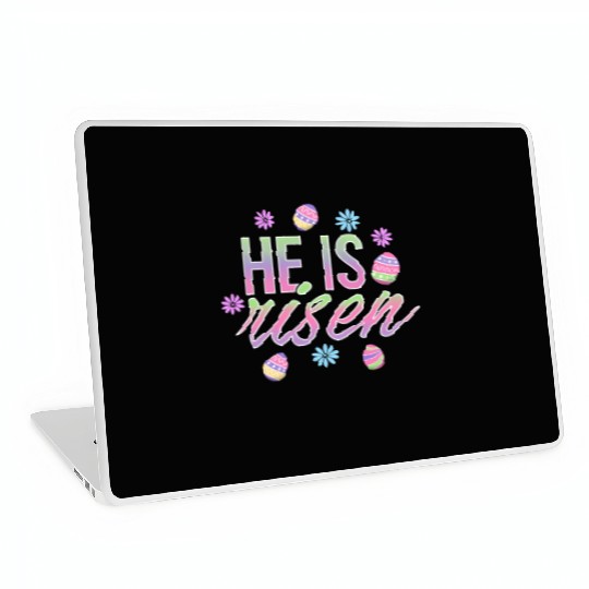 He Is Risen Easter Christian Message Easter Eggs Laptop Skins