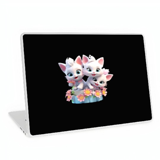 Cute Kittens 3D Ai Art Laptop Skins