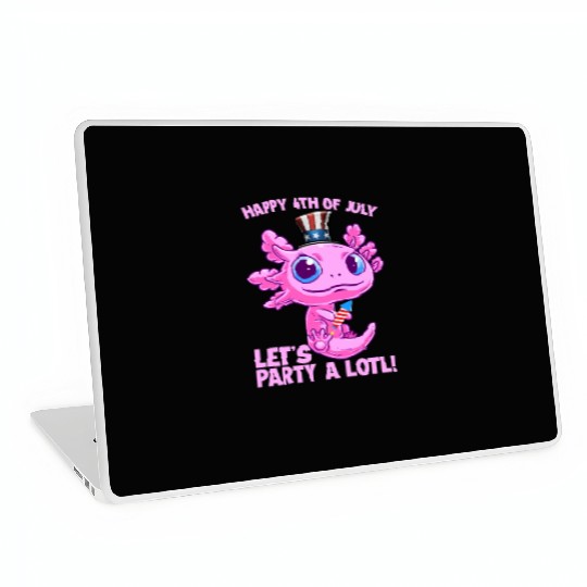 Axolotl 4th of July Patriotic Independence Day Mat Laptop Skins
