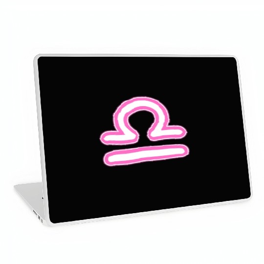Libra Zodiac Sign Neon Pink Laptop Skins
