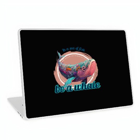 In a sea of fish be a Whale White Colorful Laptop Skins