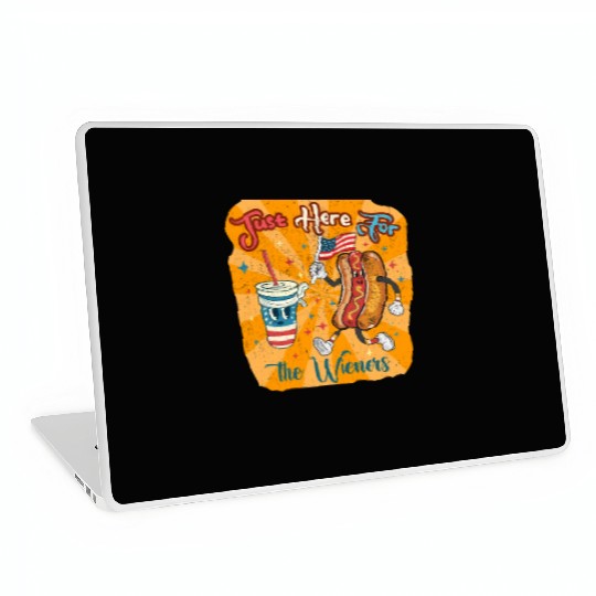 I'm Just Here For The Wieners Cartoon Hot Dog 4Th Laptop Skins