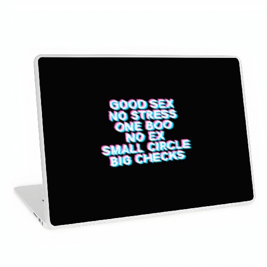 No Stress One Boo No Ex Back Print Rap Saying Laptop Skins