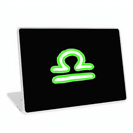 Libra Zodiac Sign Neon Green Laptop Skins