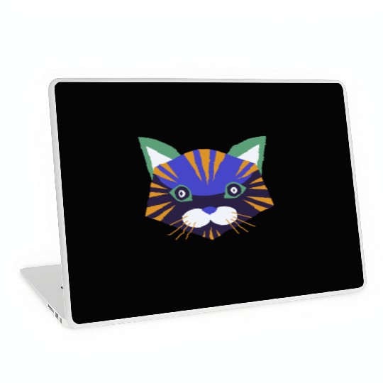 Colorful Cat Face Laptop Skins