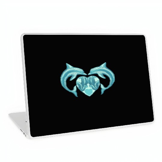 Dolphin Love Valentine Love Laptop Skins