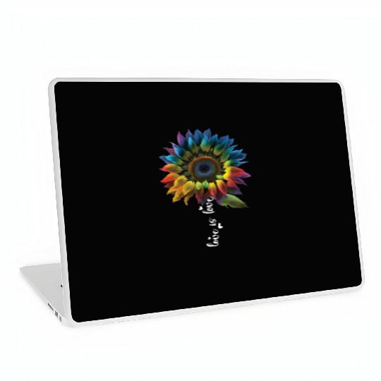 Rainbow Sunflower Love Is Love LGBT Gay Lesbian Laptop Skins