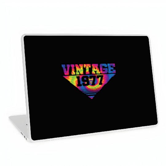 Vintage 1977 Tie Dye Splash Color Triangle Laptop Skins