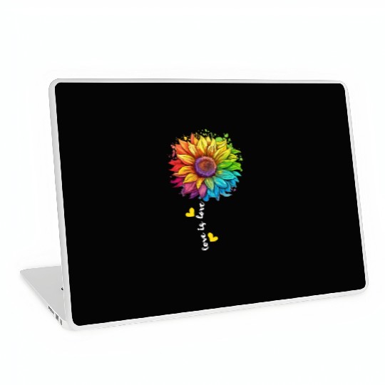 Rainbow Sunflower LGBTQ Lover Pride Community Pun Laptop Skins