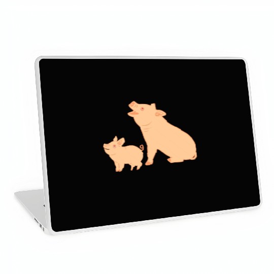 Mother pig with piglet Laptop Skins
