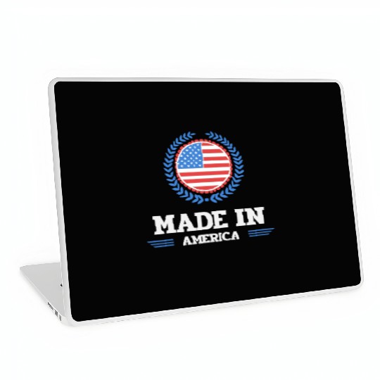 made in america red girl love Laptop Skins