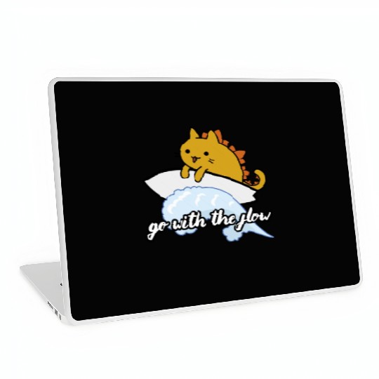 Catzilla Surfer Surf Lover Go With The Flow Laptop Skins