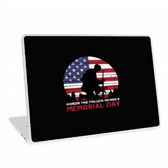 Honor The Fallen Heroes Memorial Day Us Flag Laptop Skins