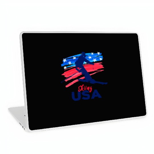 Skiing Usa Support The Team Usa Flag Ski Winter Laptop Skins