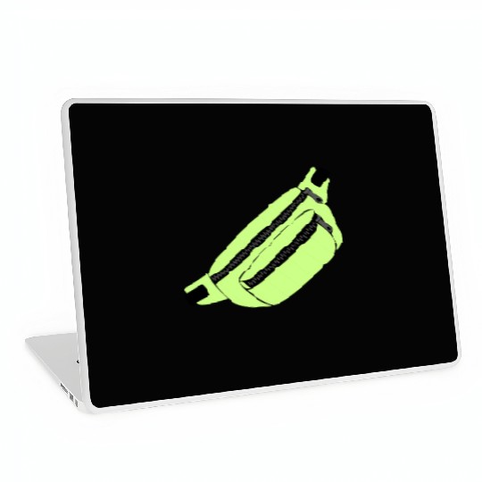 Lime Green Fanny Pack Illustration Laptop Skins