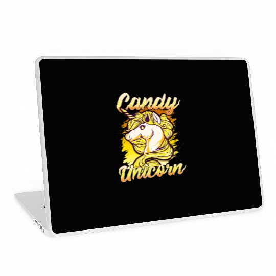 Candy Corn Unicorn Halloween Funny Candy Unicorn Laptop Skins