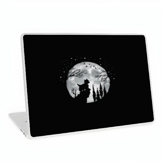 Yorkshire Terrier Full Moon At Night Pet Yorkshire Laptop Skins