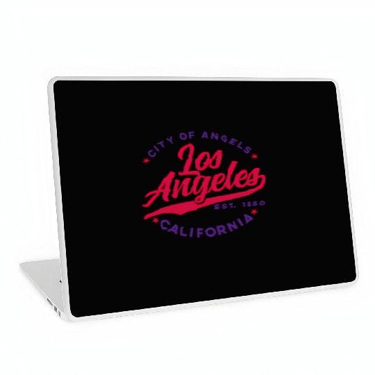 Los Angeles City Of Angels California Red Text Laptop Skins