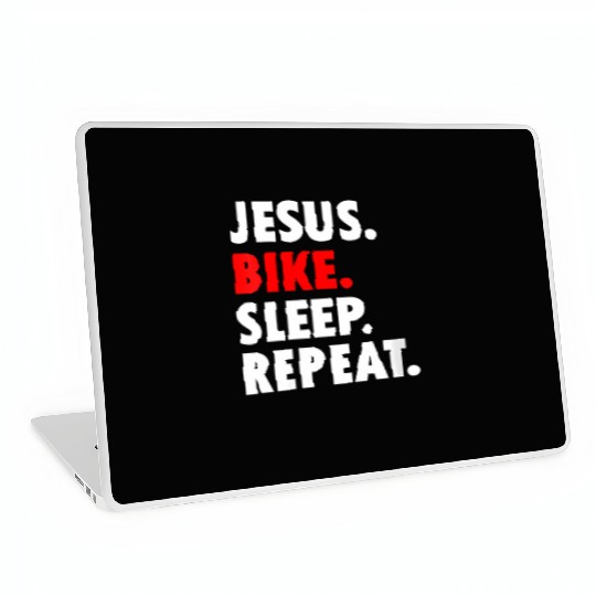 Jesus Bike Sleep Repeat - Novelty Hobby Laptop Skins