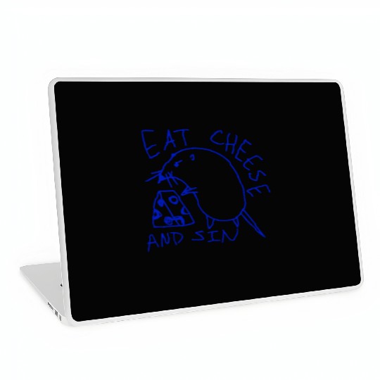 Eat cheese and sin Laptop Skins