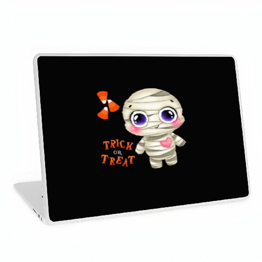 Cute halloween Trick or treat Funny cute mummy Laptop Skins