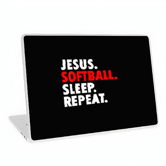 Jesus Softball Sleep Repeat - Novelty Hobby Laptop Skins