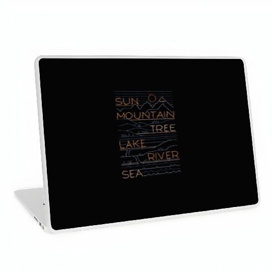 Sun Mountains Trees Lake Sea Love Laptop Skins