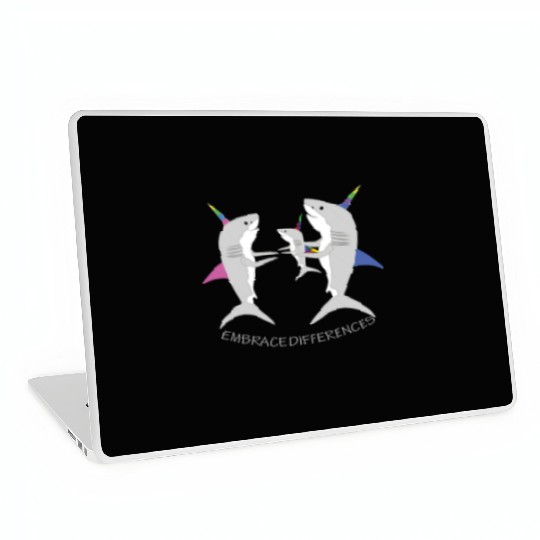 Shark Unicorn Embrace Differences Laptop Skins