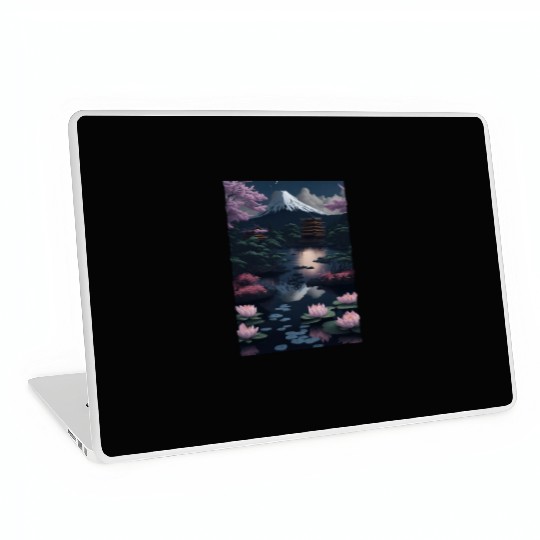 Asia Landscape by night Serene Mount Fuji Laptop Skins
