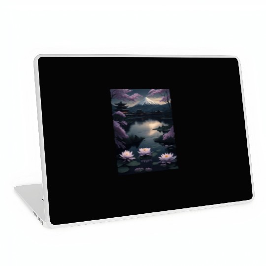 Asia Landscape by night Serene Mount Fuji Laptop Skins