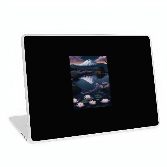 Asia Landscape by night Serene Mount Fuji Laptop Skins