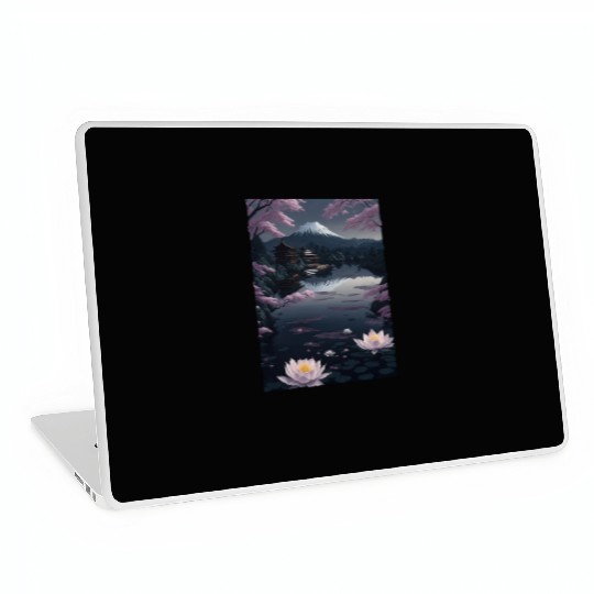 Asia Landscape by night Serene Mount Fuji Laptop Skins