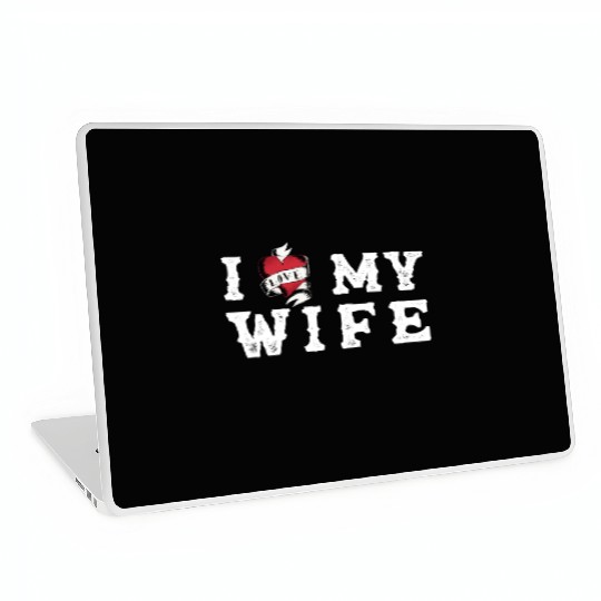 I Heart My Wife at Vintage Tattoo Style Laptop Skins