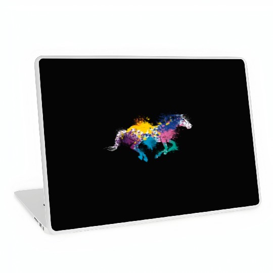 Colorful Splash Art Farm animals Horse Laptop Skins