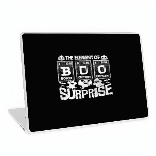 Halloween T Funny Boo The Element Of Surprise Laptop Skins