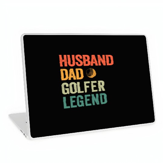 Husband Dad Golfer Legend Funny Golfing Vintage Laptop Skins