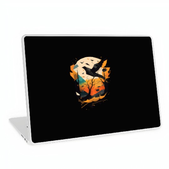 modern nature: black bird Laptop Skins