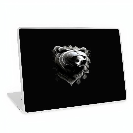 Dark muzzle black and white Laptop Skins Russian Ornam.